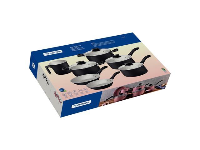 Jogo de Panelas Tramontina em Alumínio Starflon Max Preto 07 Peças - 2
