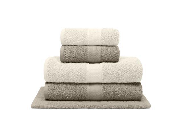Jogo de Toalha Buettner de banhão Natural Khaki/ marfim 5 Peças - 1