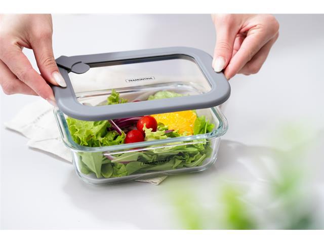 Pote de Vidro Tramontina Vittra Retangular com Tampa de Silicone 0,37L - 3