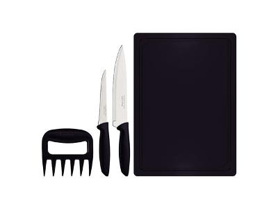 Jogo de Facas Tramontina Plenus com Lâminas em Aço Inox Preto 4 Peças