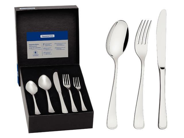 Faqueiro Tramontina Mônaco em Aço Inox com Facas de Mesa 30 Peças - 1