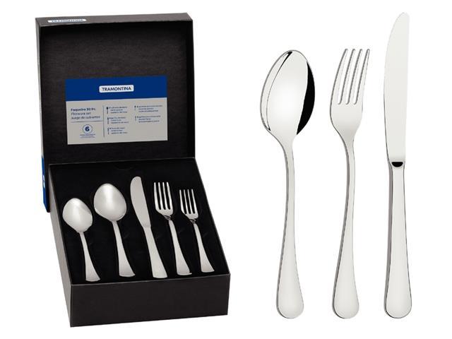 Faqueiro Tramontina Zurique em Aço Inox com Facas de Mesa 30 Peças - 1