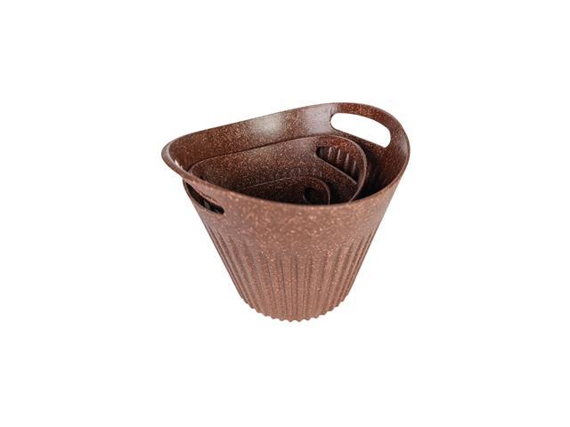 Kit Evo Cesto Cachepot 3 Peças - Imbuia - 4