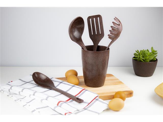 Kit Evo de Utensílios com Suporte 5 Peças - Imbuia - 3