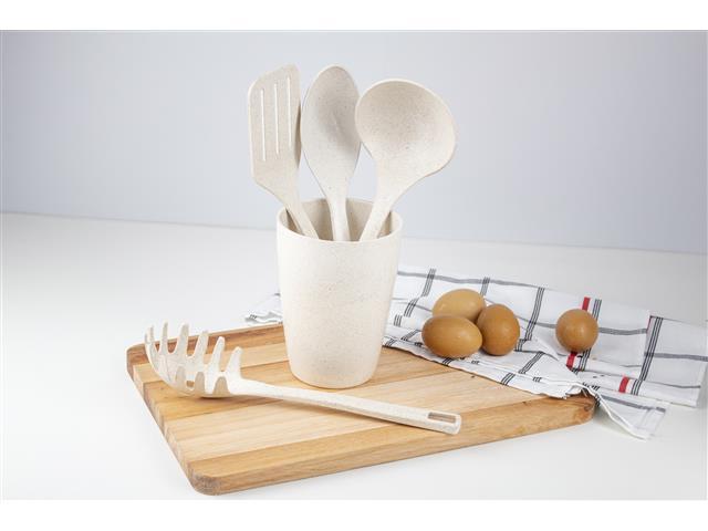 Kit Evo de Utensílios com Suporte 5 Peças - Marfim - 2