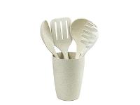 Kit Evo de Utensílios com Suporte 5 Peças - Marfim - 1