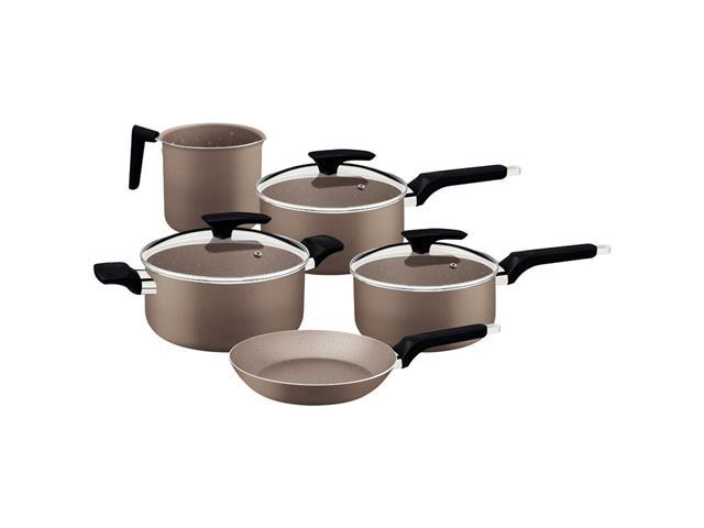 Jogo de Panelas Tramontina Milazzo em Alumínio Max Amêndoa 5 Peças - 2