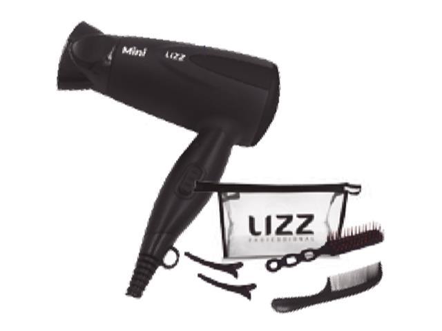 Mini Secador de Cabelo Lizz Dobrávl Preto Bivolt - 1