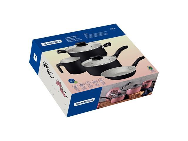 Jogo de Panelas Tramontina Linz em Aluminio Starflon Max Preto 4 Peças - 2