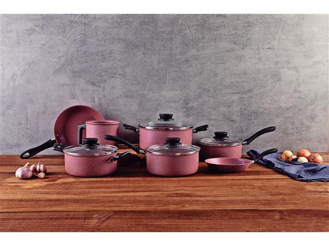 Jogo de Panelas Tramontina em Alumínio Starflon Max Rosa 07 Peças - 2