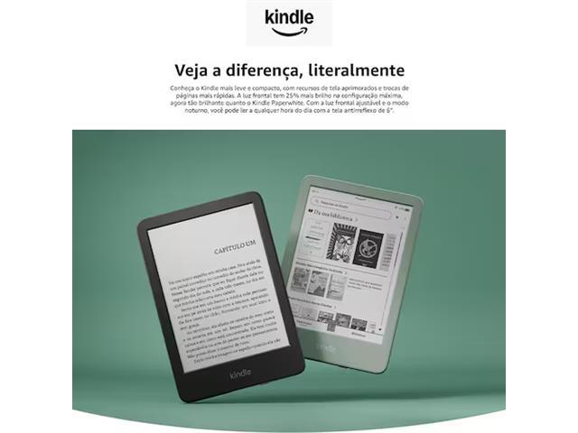 Kindle 11ª Geração 2024 6" luz integrada resolução 300 ppi 16GB Preto - 2