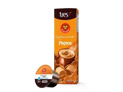 Cápsula de Cappuccino Paçoca TRÊS 3 Corações
