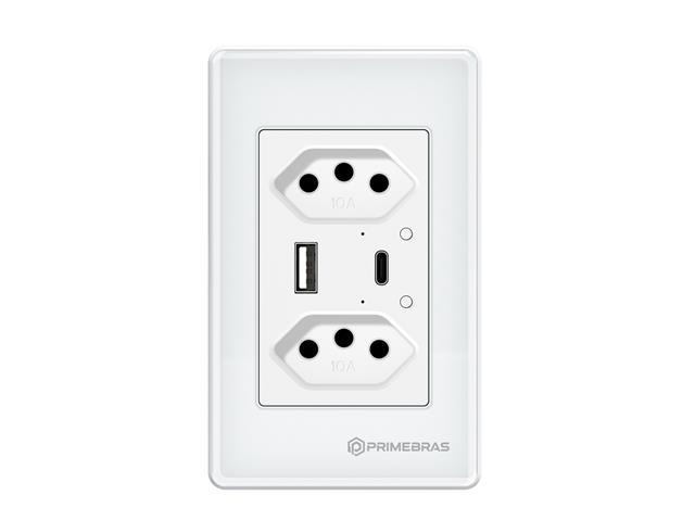 Tomada Inteligente 2 Canais c/USB e USB-C  (TP1220B) - 1