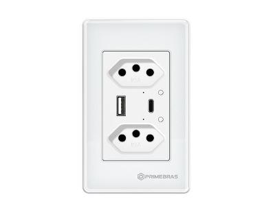 Tomada Inteligente 2 Canais c/USB e USB-C  (TP1220B)