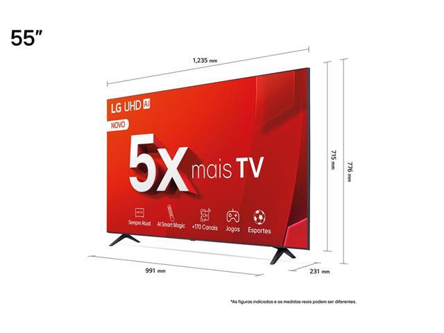 Smart TV LED 55"LG UHD 4K IA ThinQ TV HDR10 webOS 24 3HDMI Alexa Wi-Fi - 4