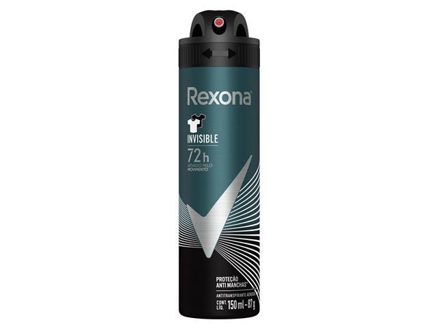 Desodorante Aerossol Invisible Rexona Men 150ml - 1