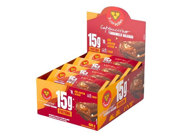 Barra de Proteína Três Corações Cappuccino Caramelo e Sal Caixa 12x50g - 1