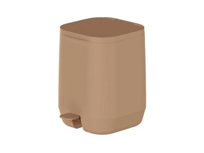 Lixeira De Pedal Aura 6L Marrom Amendoa Fechado