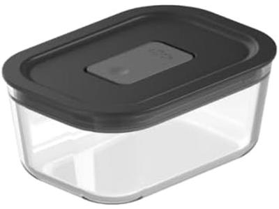 Pote De Vidro Hermetico Fresh Lock 370Ml Preto Fechado