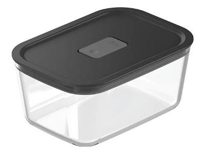 Pote De Vidro Hermetico Fresh Lock 1200Ml Preto Fechado