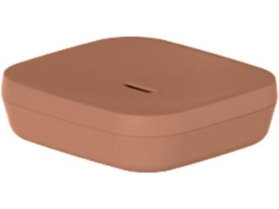 Saboneteira Aura Marrom Amendoa Fechado