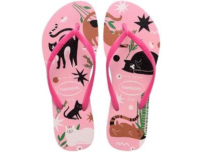 Chinelo Havaianas Slim Pets Rosa Glow