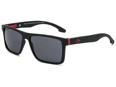 Óculos de Sol Mormaii Banks Preto Fosco e Vermelho com Lente Cinza