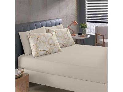 Jogo de Cama Queen Buettner Basic Horse Bege