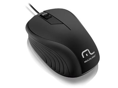 Mouse Multilaser USB Emborrachado 1200DPI Preto
