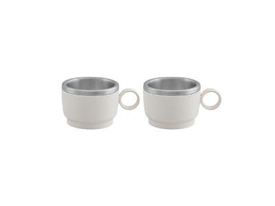 Xícaras Café Tramontina Inox Branco com Alça 2 Peças