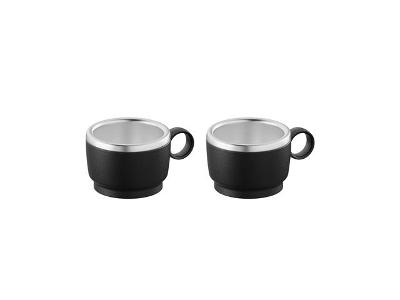 Xícaras Café Tramontina Empilháveis Inox ABS Preto c/ Alça 2p