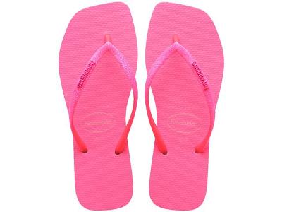 Chinelo Havaianas S Sqr Gtr Neon Bege Palha/Rosa Neon Tam 37-38