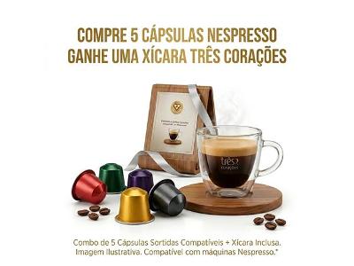 Kit 50 cápsulas Nespresso com xícara (Sortido)