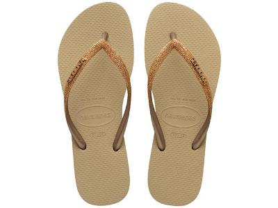 Chinelo Havaianas Slim Glitter Ii Areia/Dourado Tam 37-38