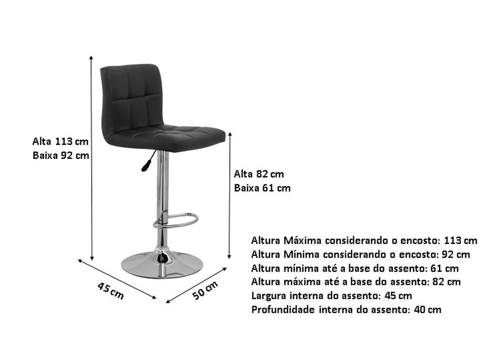 Banqueta Gomos Confort  , Giratoria, com Regulagem de Altura Preta - 5