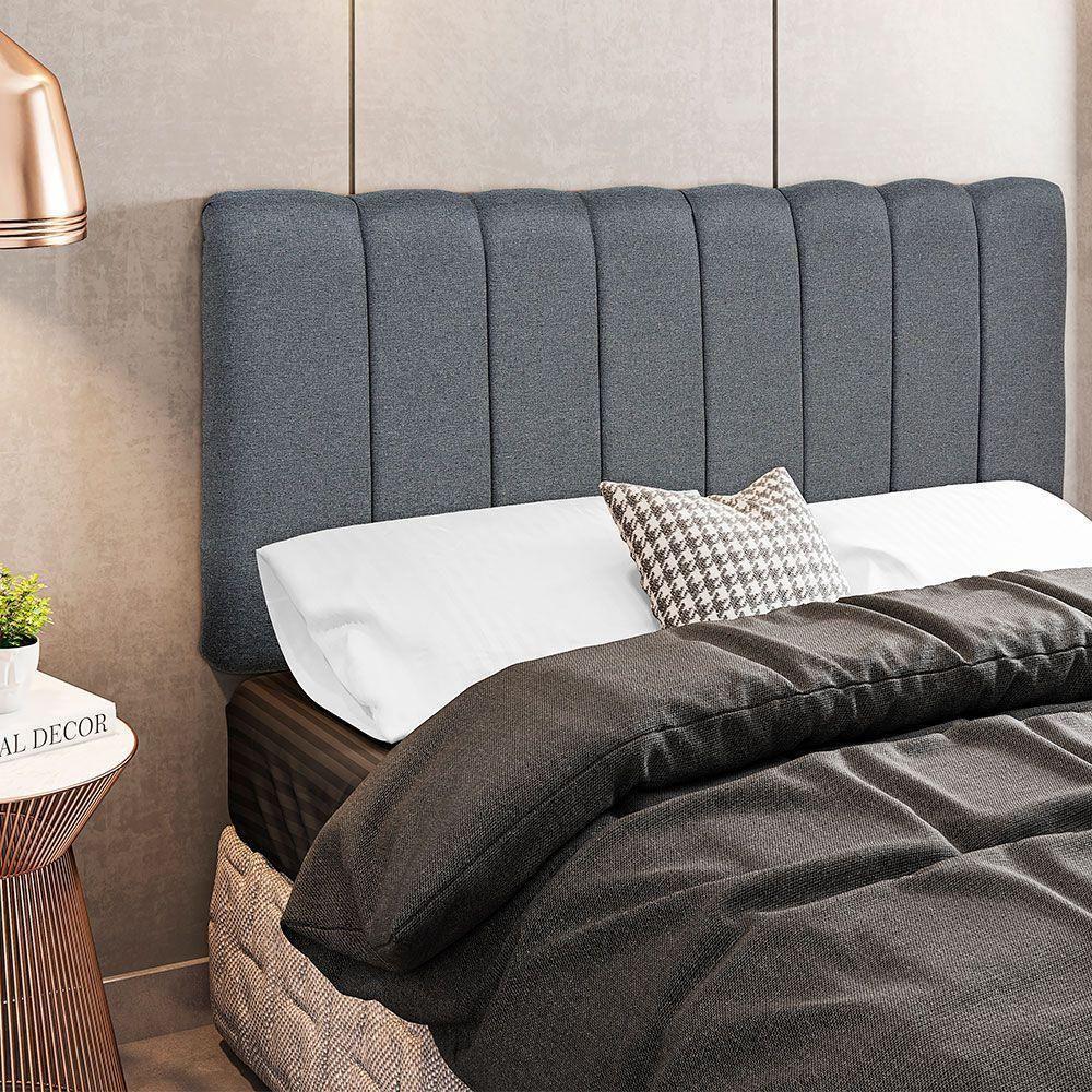 Cabeceira Cama Box Painel Casal 160 Cm Dubai W01 Chumbo - 4