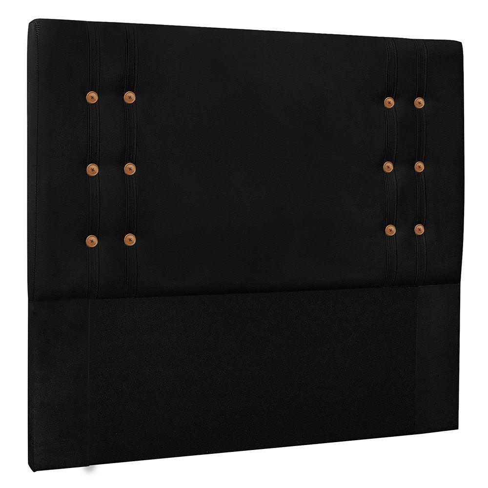 Kit Cabeceira E Calçadeira Recamier Queen 1,60M Suede Preto - 6