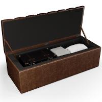 Kit Cabeceira Casal Queen 160cm Calçadeira Baú Marrom - 10