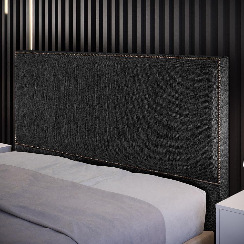 Cabeceira Cama Box Casal Tachas 140 Cm Vicenza L02 Chumbo - 7