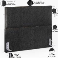Cabeceira Cama Box Casal Tachas 140 Cm Vicenza L02 Chumbo - 5