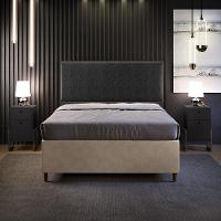 Cabeceira Cama Box Casal Tachas 140 Cm Vicenza L02 Chumbo - 6