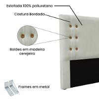 Kit Cabeceira Recamier Solteiro 0,90M Cinza Prata - 7