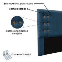 Kit Cabeceira E Calçadeira Recamier Queen 1,60M Azul Marinho - 5