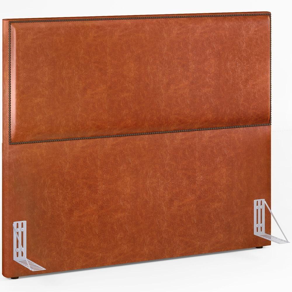 Cabeceira Box Casal King Com Tachas 195 Cm Couríssimo Camel - 1
