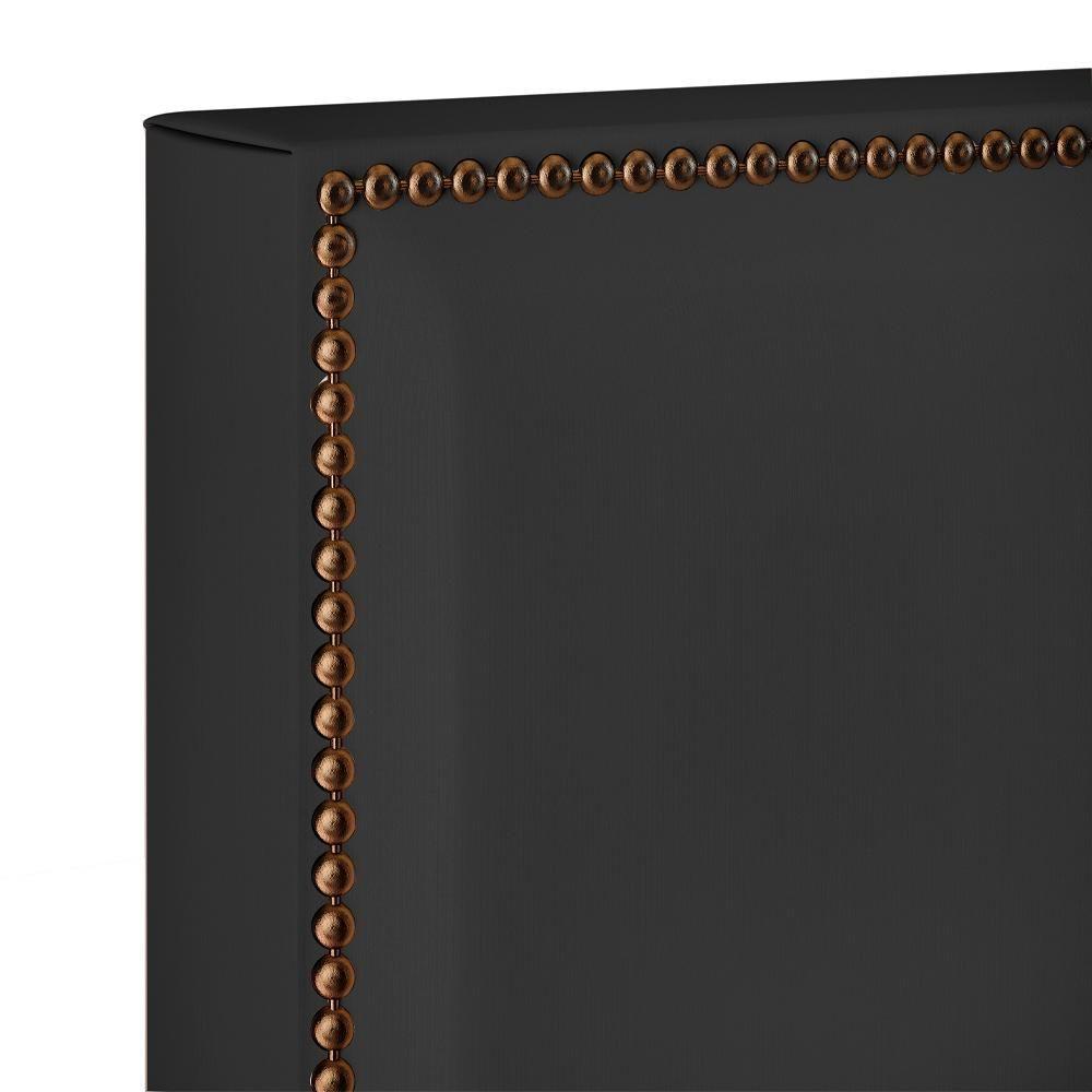 Cabeceira Box Casal King Com Tachas 195 Cm Suede Preto - 2