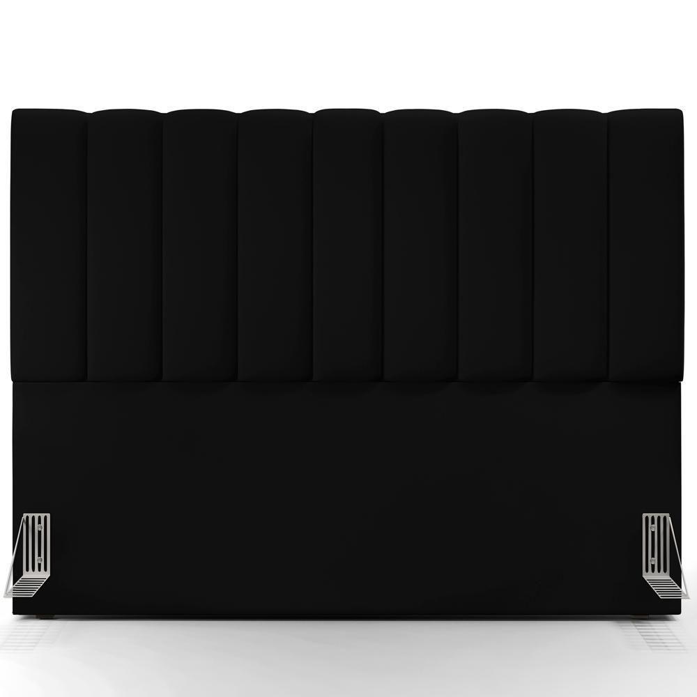Kit Cabeceira Casal Queen 160cm Com Calçadeira Baú Preto - 5