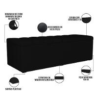 Kit Cabeceira Casal Queen 160cm Com Calçadeira Baú Preto - 8