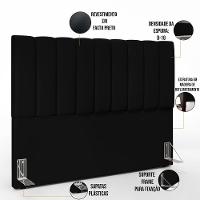 Kit Cabeceira Casal Queen 160cm Com Calçadeira Baú Preto - 9