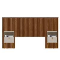 Kit Cabeceira Casal 240cm Com Mesa De Cabeceira Freijó - 1