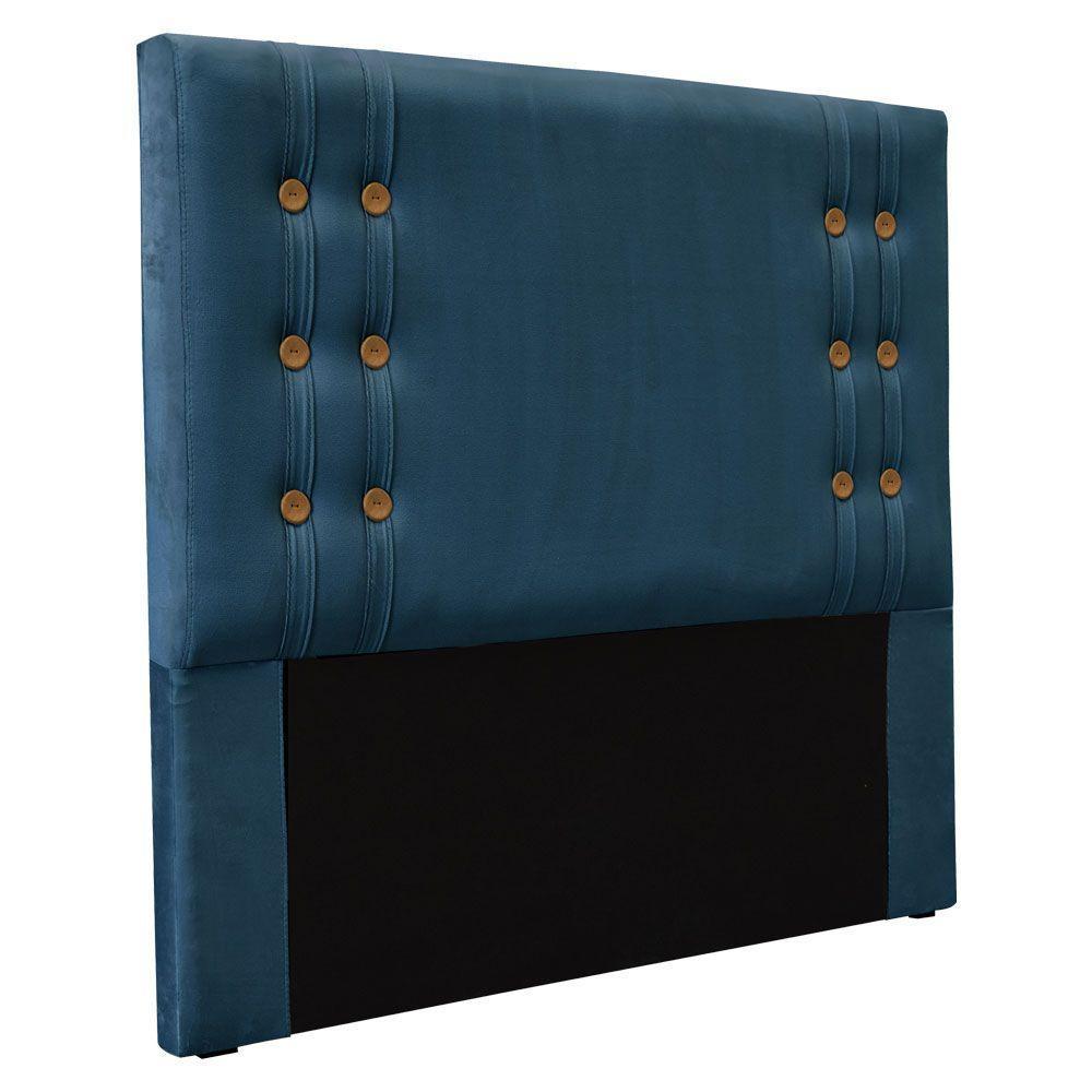 Kit Cabeceira Recamier Queen 1,60M Azul Marinho - 7